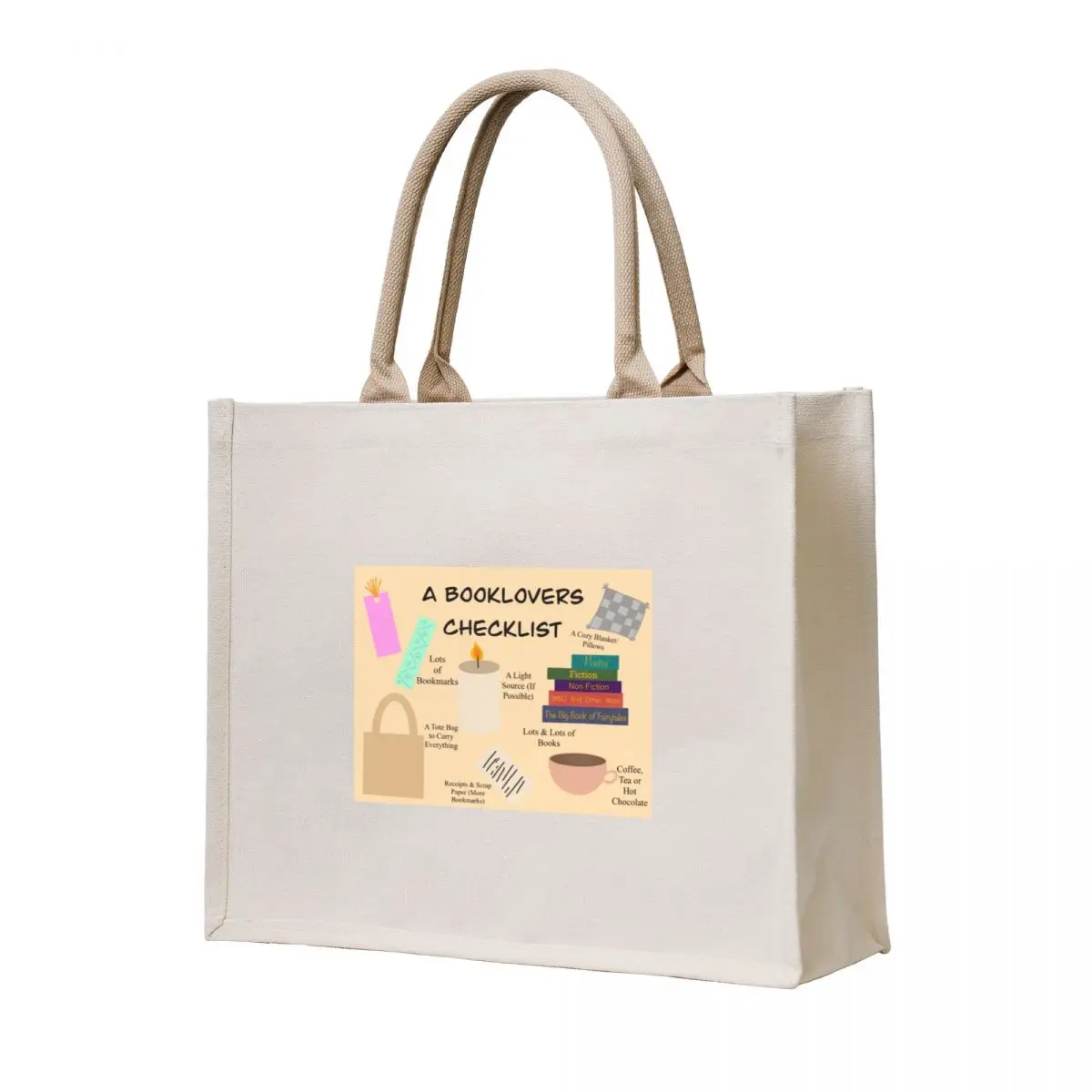 

Booklovers Checklist Tote Bag Big bag women tote bag screen cute pouch bags for women