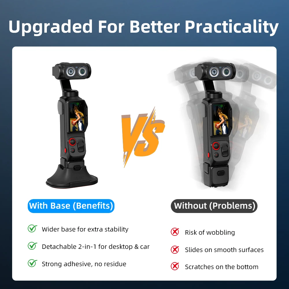 Breiter Desktop-Ständer Armaturenbrett-Autohalterung für Insta360 Luna Ultra Charge Abnehmbarer Klebehalter Vlog-Kit Zubehör – Detail 3