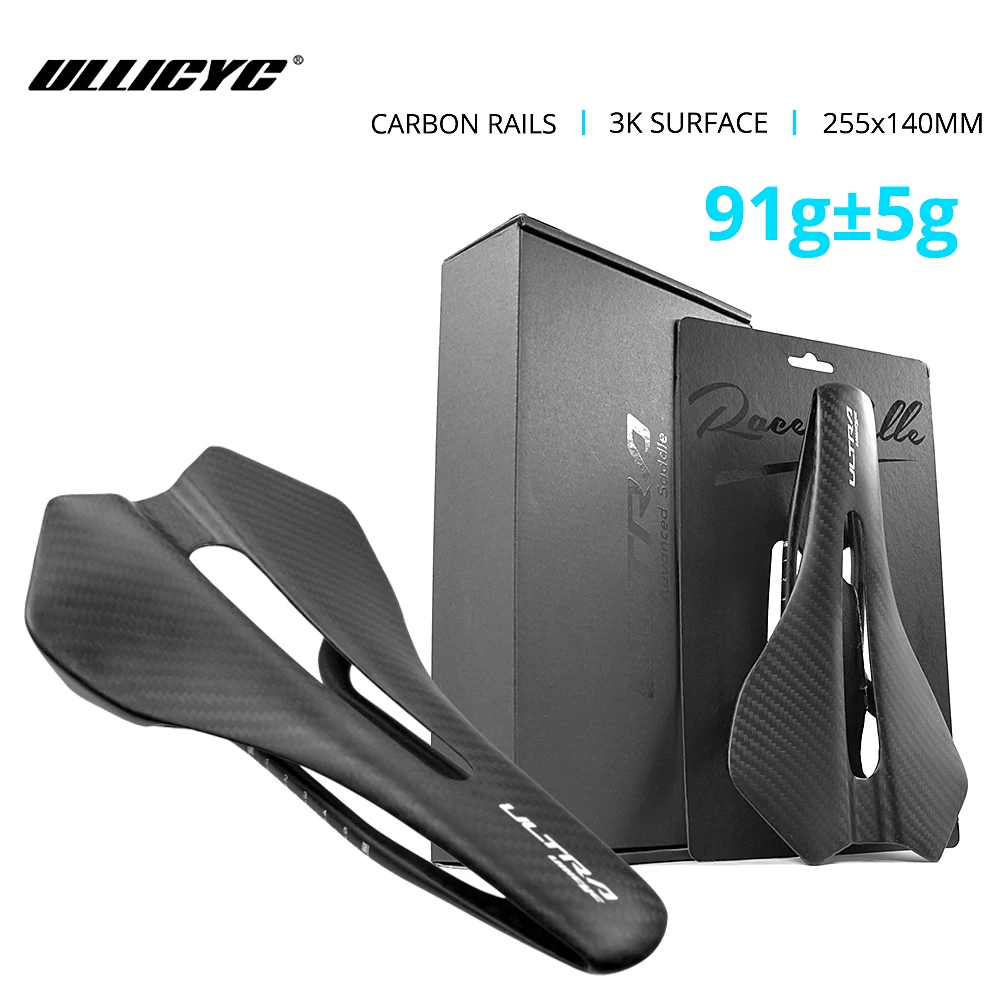 

ULLICYC Ultralight Integration Dual-Track 91g Full CARBON Bike Saddle for MTB Gravel Road Bike 7x9 New Design Racing Saddle