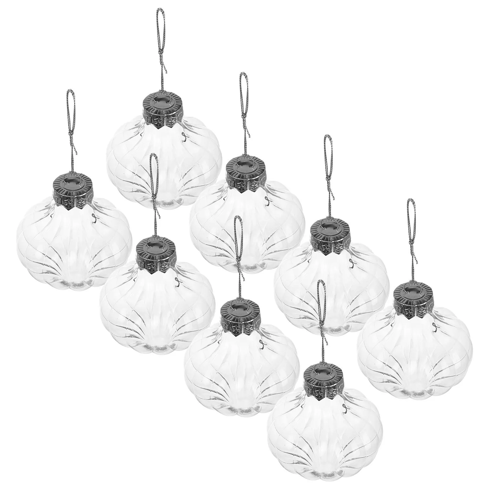 

8Pcs Clear Onion Shape Christmas Balls Transparent Plastic Ornaments Hanging Decorations Tree DIY Crafts Clear Ornaments