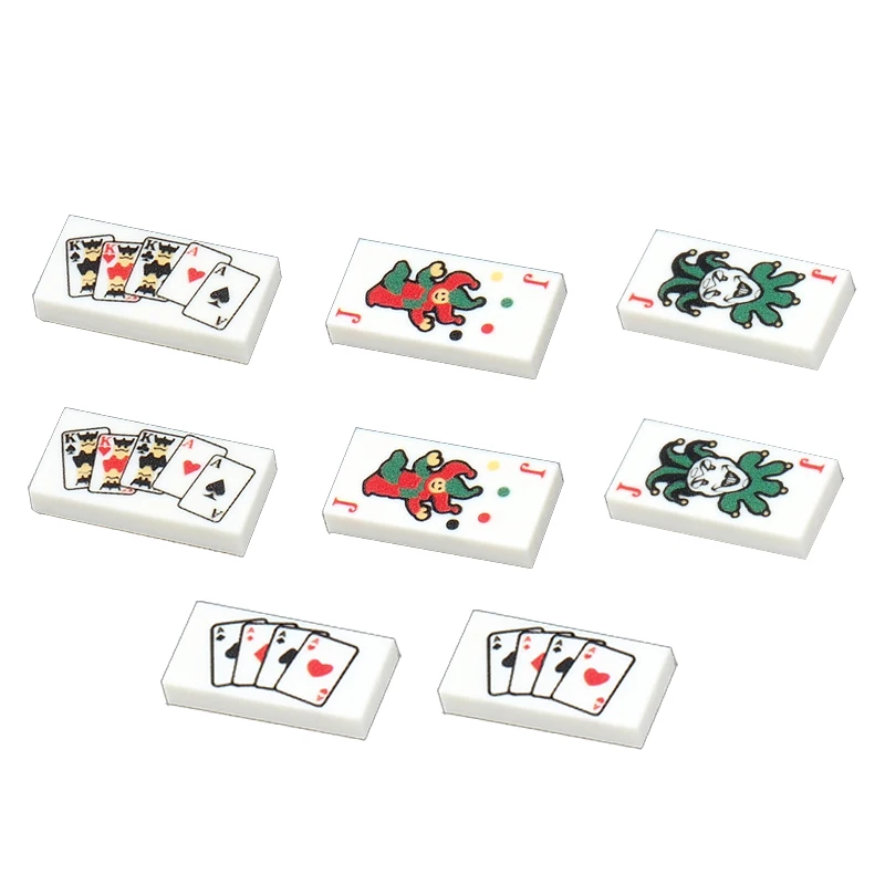 MOC City Print Building Blocks Computer Monitor Audio Keyboard Phone Food Pizza Wall Brick Dollar Coin Poker Card Toys Gift K059