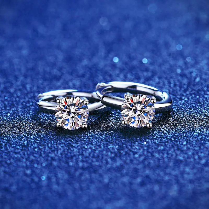 Funkelnde Vollmoissanit-Ohrringe, Labordiamant-Creolen, GRA-zertifiziert, für Herren und Damen, Hochzeit, Jahrestag, Verlobung, Party, Schmuck – Detail 11