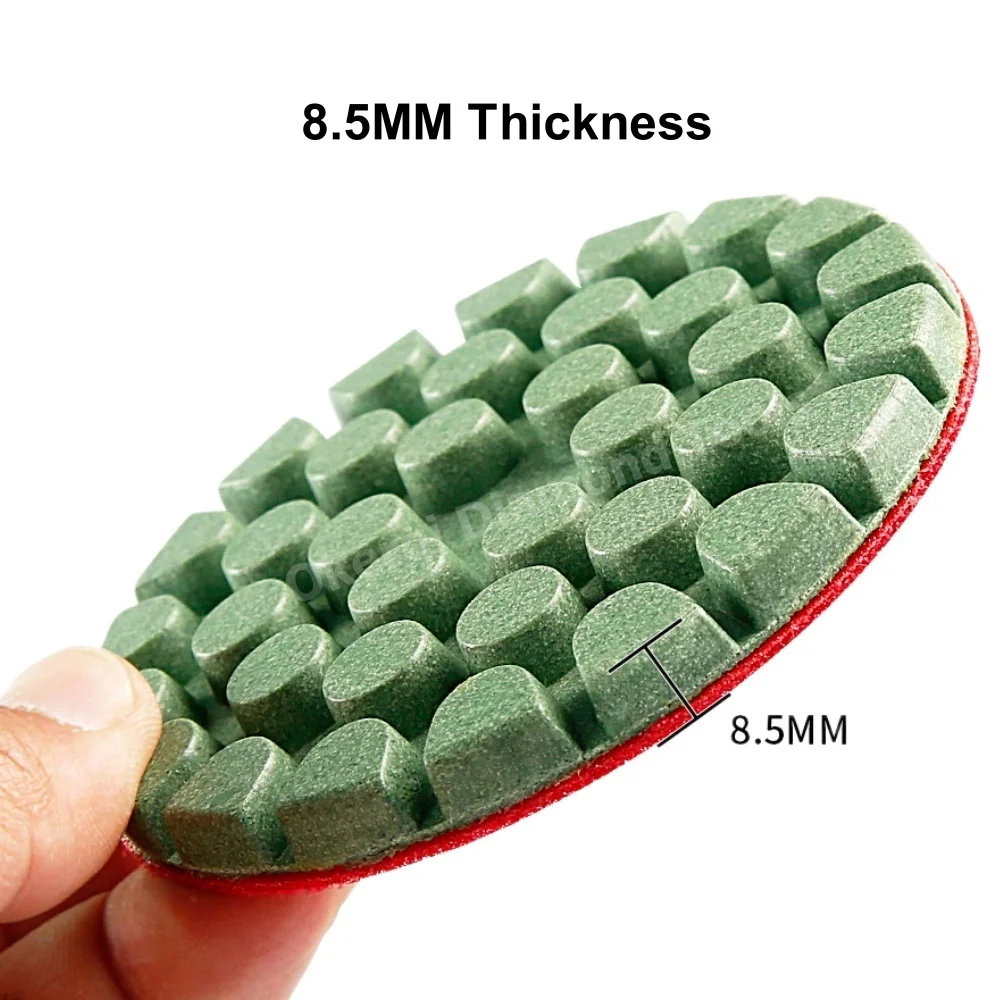 6 Stück 4 Zoll 100mm Beton-Polierpads Bodenpolierpad für Beton, Zement, Terrazzo, Marmor, Granitboden – Detail 4