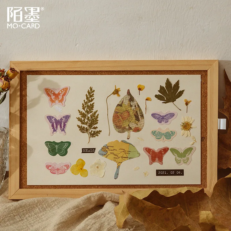 46 Pcs Butterfly Decorative Adhesive Sticker Craft Scrapbooking Sticker Set For Diary Album Notebook Planner