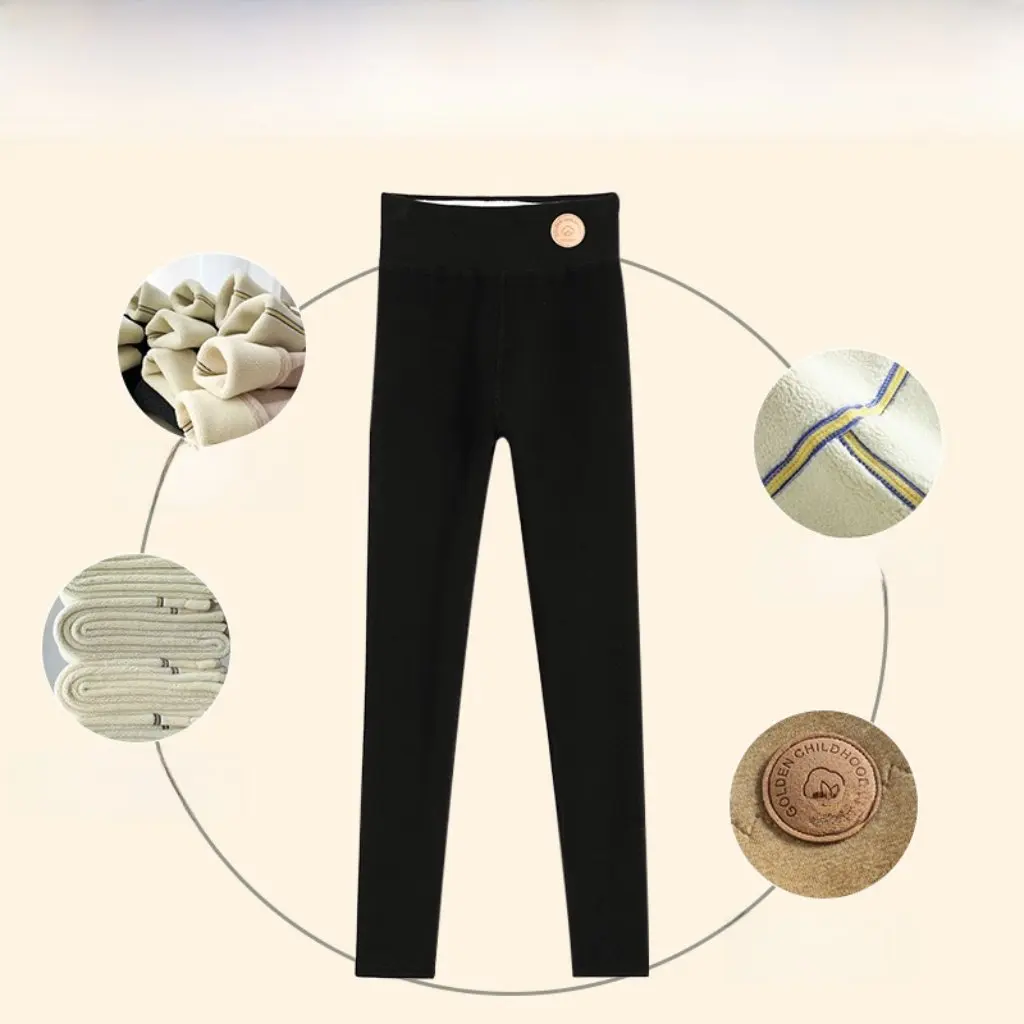

Women's High Waist Fleece-Lined Thickened Leggings Warm Cotton Pants Extra Thick Lamb Velvet Winter Outer Wear Tight Fit