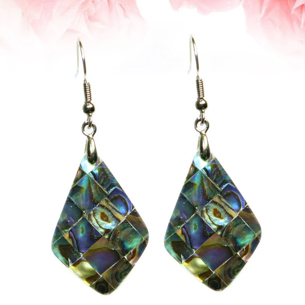 

1Pair Abalone Shell Earrings Shiny Natural Jewelry Dangler Beautiful Graceful Ear Accessory for Women Any Outfit