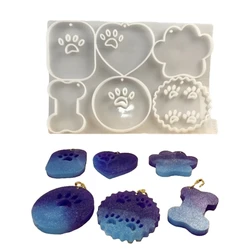 Pet Themed Silicone Keychain Maker Soft Silicone Dog Keychain Ornament Mold for Keyrings Jewelry and Decoration