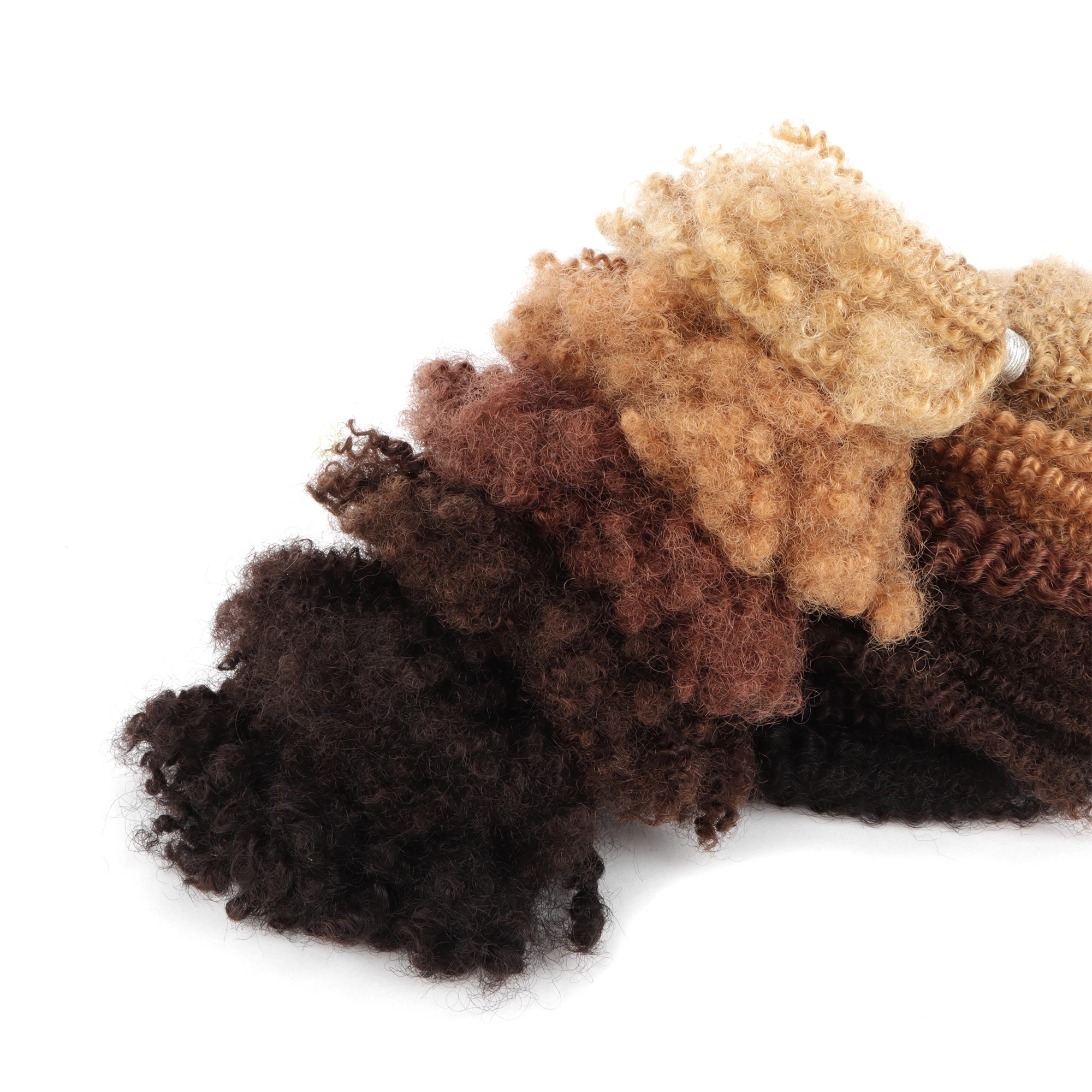 OrientfasHuman Hair Crochet Bulk For Black Women Braiding Kinky Curly Locs Virgin Peruvian Hair Extensions Double Drawn No Weft