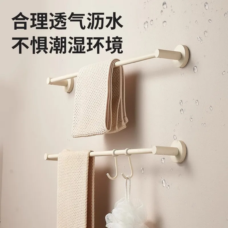 All-copper towel rack Art wind No punching Toilet towel bar Bathroom light luxury bath towel rack Single rod