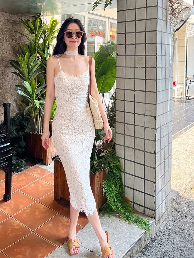 

Ele Lace ter Dr Set High Waist Slimming Cotton Skirt Simple Design Cover up Body a High Quali Women's Ensemble