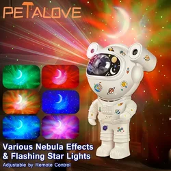 Kids Star DIY Projector Night Light with Remote Control 360 Adjustable Design Astronaut Nebula Galaxy Lighting for Children