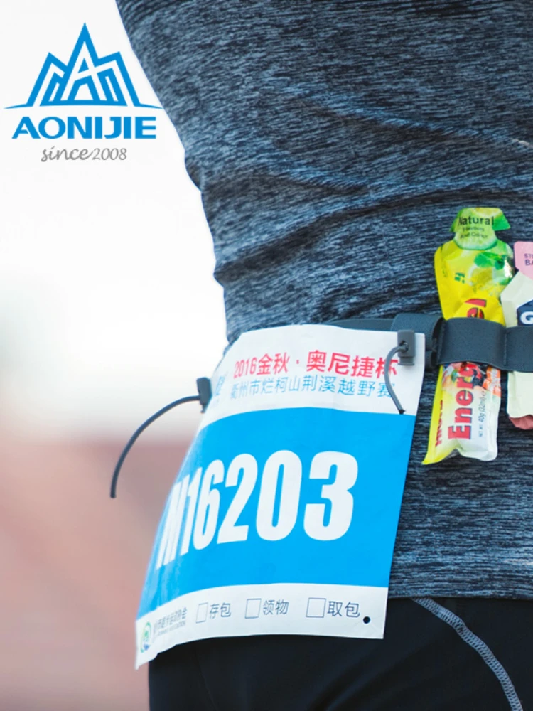 MAP BROTHER – ceinture réfléchissante unisexe pour numéro de course, sac de taille, porte-bavoir, Triathlon, Marathon, cyclisme, moteur avec 6 boucles