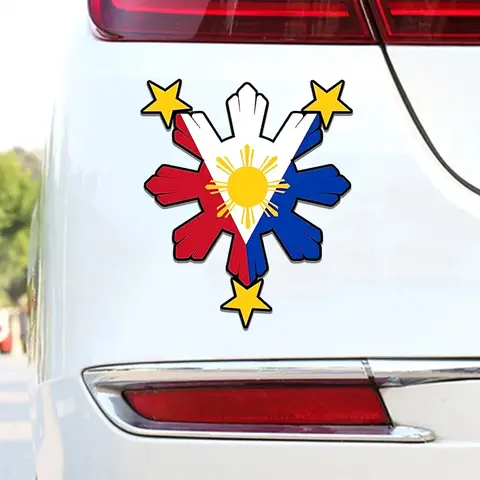 Filipińskie słońce flaga naklejki samochodowe winylowe naklejki samochodowe drzwi zderzak motocykl wystrój akcesoria do stylizacji