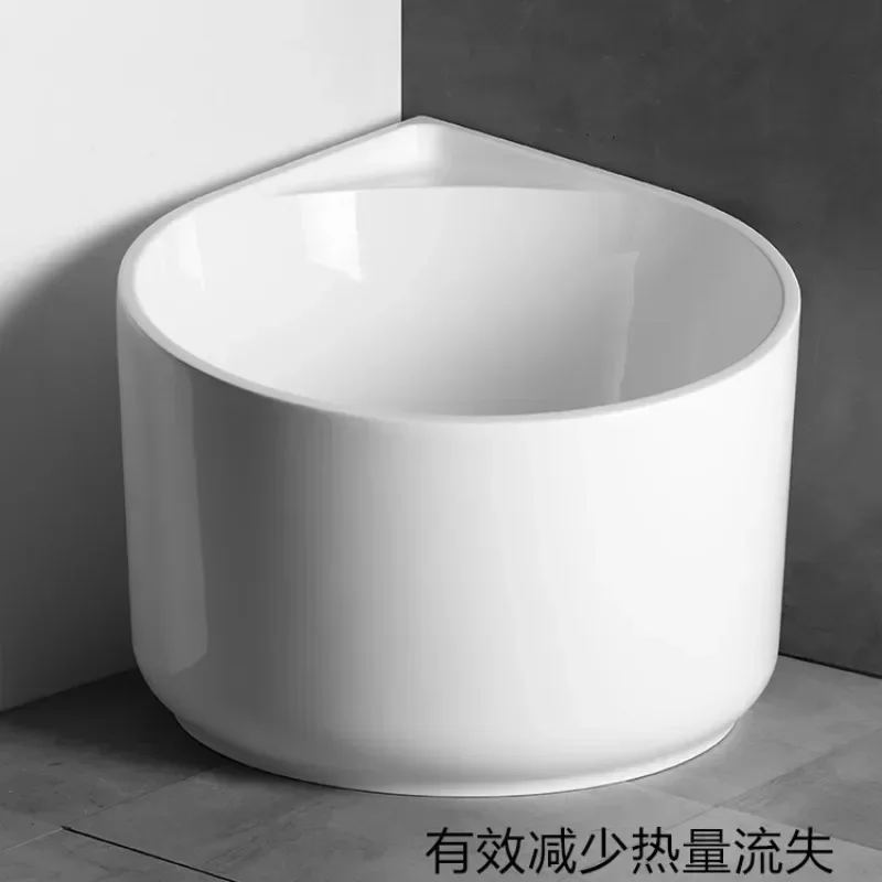 Round corner bathtub househol small apartment Independent  deep bubble corner Mini acrylic bathtub