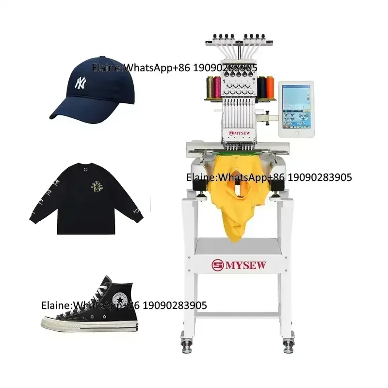 MFS 800 Digital Automatic Industrial Neating Single Head High Speed Hat and T-Shirt Computerized Embroidery Machine Caps