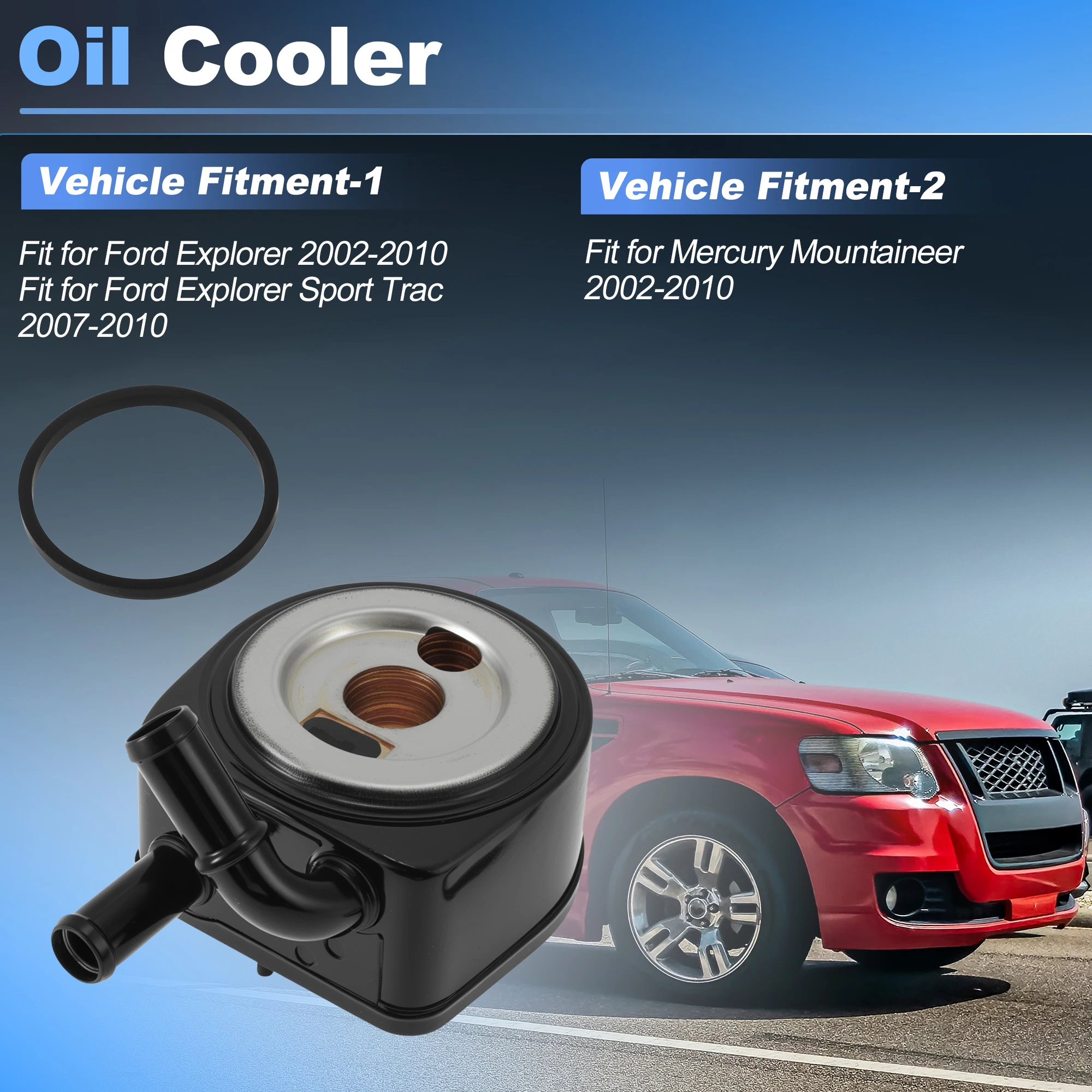 

UXCELL 1L2Z6A642FA Engine Oil Cooler Replacement for Explorer Sport Trac 2007-2010 Mercury Mountaineer 2002-2010