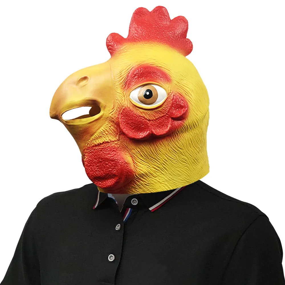 Hahn-Tierkopf-Latexmaske, Verkleidung, Halloween-Kostüm, Partymaske, Cosplay – Detail 1