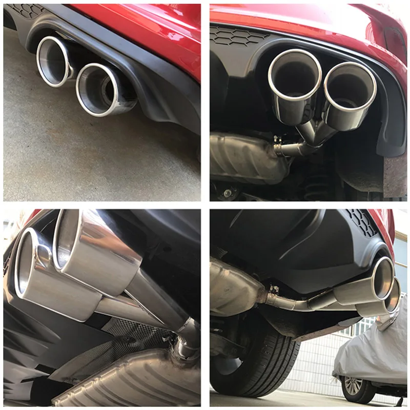 1 Set Stainless Steel Exhaust Pipe Muffler Tailpipe Muffler Tip Car Rear Tail Throat For MG 6 MG6 2017 2018 2019 2020 2021 2022