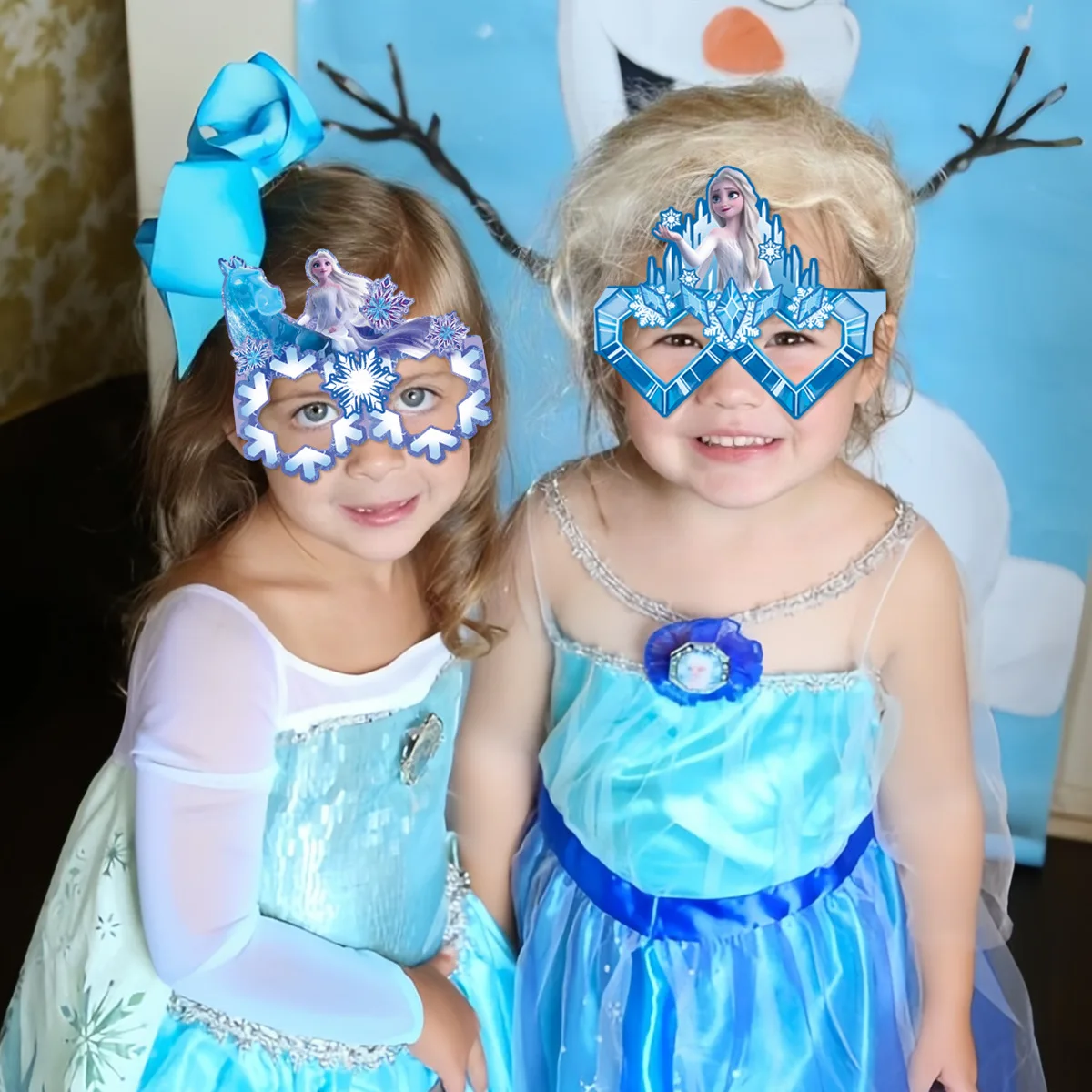 8 stks Disney Frozen Prinses Elsa Verjaardagsbenodigdheden Photo Booth Props Feestartikelen Brilmasker en Fotografie Decoraties