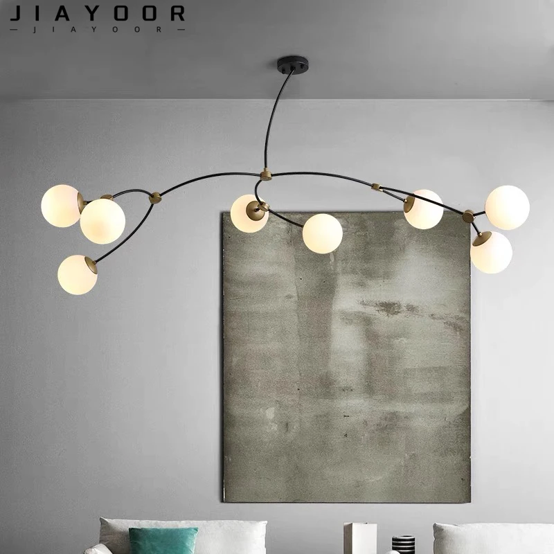 

2024 Modern Branch LED Bedroom Pendant Interior Decoration Living Room Dining Room Kitchen Bar Glass Ball Branch Home Pendant