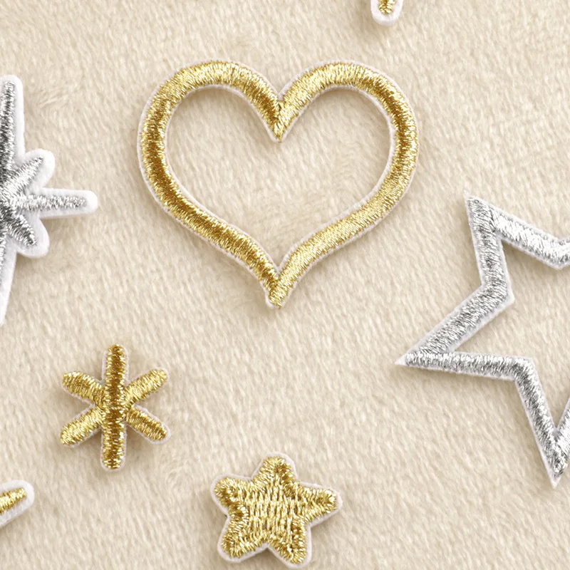 13 Stück kleine Stern-Aufnäher zum Aufbügeln für Kleidung, bestickte Kinderjacken, Näh-Aufkleber, Stoff-Set, DIY-Aufnäher, thermoadhäsiv – Detail 4