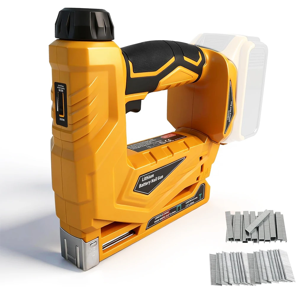 SIHAO Cordless Electric Nail Gun 2‑in‑1 Stapler Tacker Tool, Work with Dewalt Battery, Portable Fastening Tool for Carpentry DIY