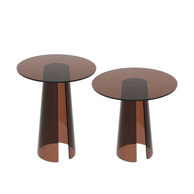 

Transparent Nordic small round coffee table