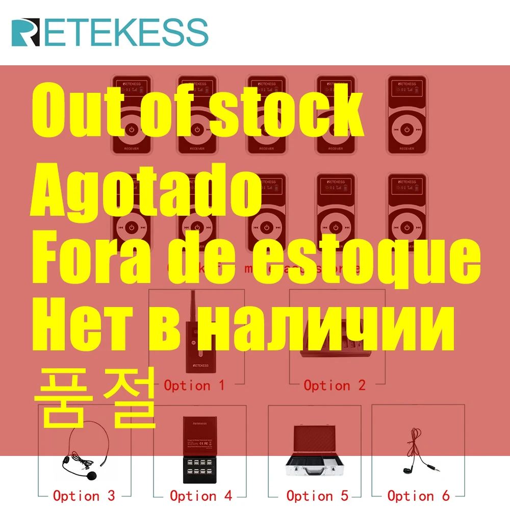 RETEKESS T130P T131P Tour Guide Accessories Wireless Audio Transmitter Receiver Tour Guide Micophone For Educational Tour Travel