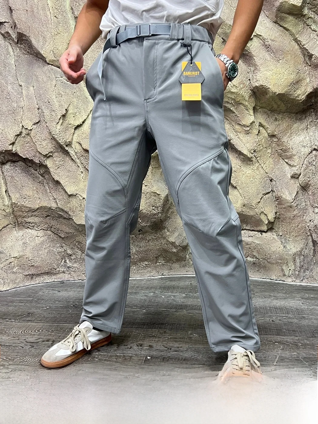 Outdoor Men's Softshell Long Pants 3D Cutting Windproof Breathable Casual Straight Leg Pants Nylon Spandex Blend Youth Fashion