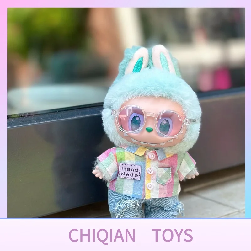 

For labubu clothes no dolls 17cm with only doll clothes and no dolls colored shirt jeans set labubu clothing replacement trendy