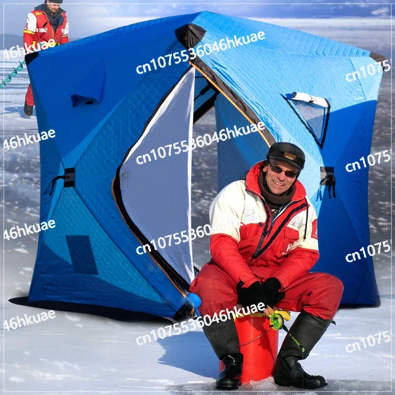 Outdoor winter fishing tent cotton cloth warm and cold-proof multi-person snow fishinghouse easyto carry saunawinterfishing tent