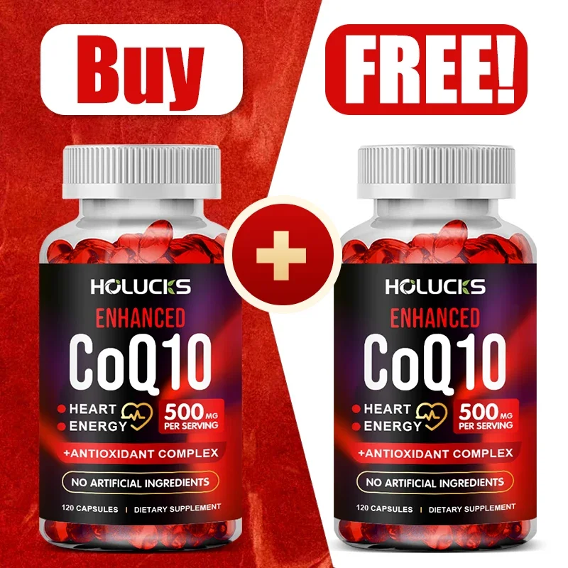 Buy 1 Get 1 Free! Premium CoQ10 500mg Capsules, Support Skin Health,, Healthy Aging & Overall Vitality, Potent Antioxidant