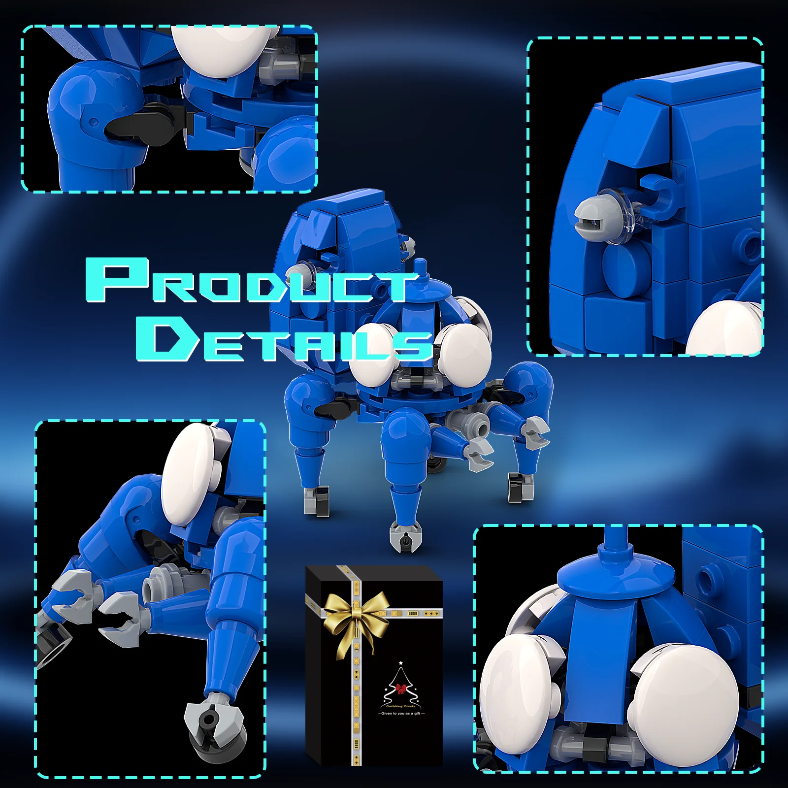 MOC Cartoon Tachikoma Building Model For Ghost In The Shell Intelligent Vehicle Mehca Robot Bricks Kit DIY Toys Kids Gifts