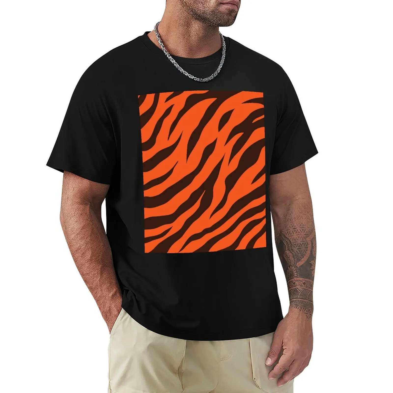 

Wild Tiger Stripe Pattern T-Shirt funny costumes man t shirt cotton t shirt men