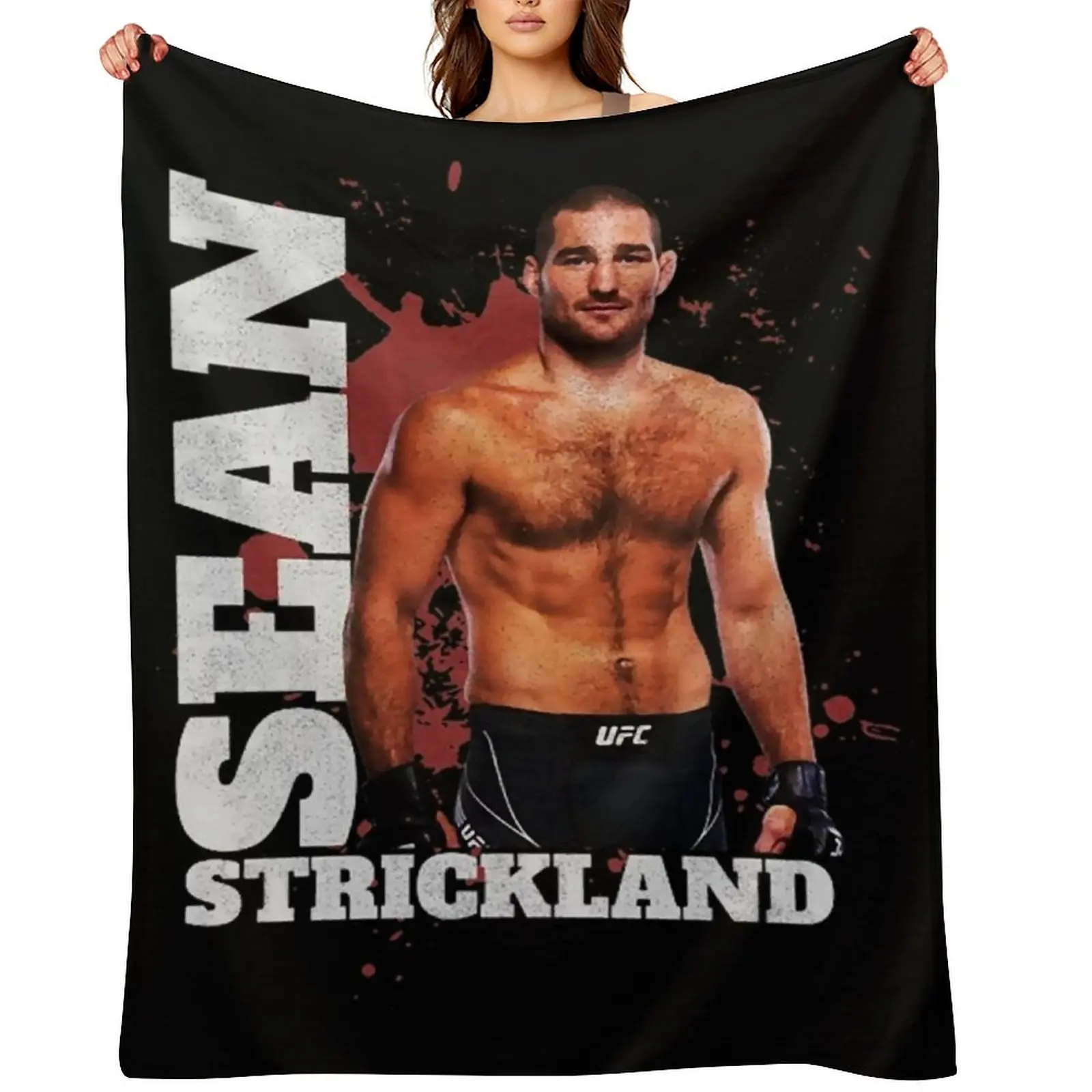 

sean strickland Fighter Throw Blanket Soft Plaid Camping Flannel Luxury Brand Blankets