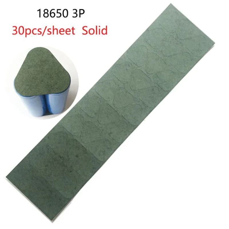 30pcs/sheet 18650 Lithium Battery Barley Paper Insulation Back Side with Adhesive Gasket 3 and Solid Positive Insulation Gasket