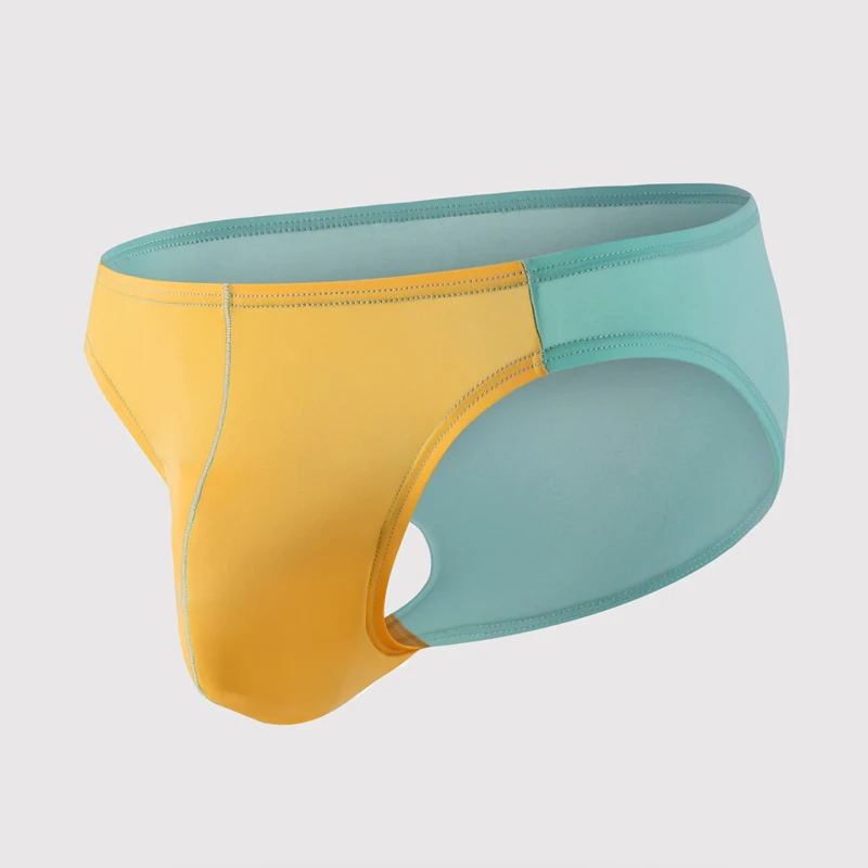 

1 шт. мужское нижнее белье, подходящее для рождественских вечеринок, стильный лоскутный дизайн с цветными блоками, мужское бикини для геев с низкой талией