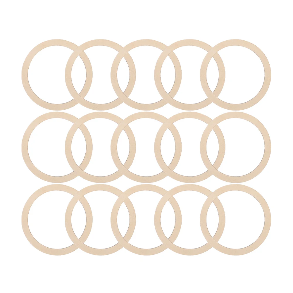 

100pcs Circle Wood Chips 6CM DIY Wreath Base Rings Round Hoops Embroidery Frame Beige Macrame Supplies Craft Decor