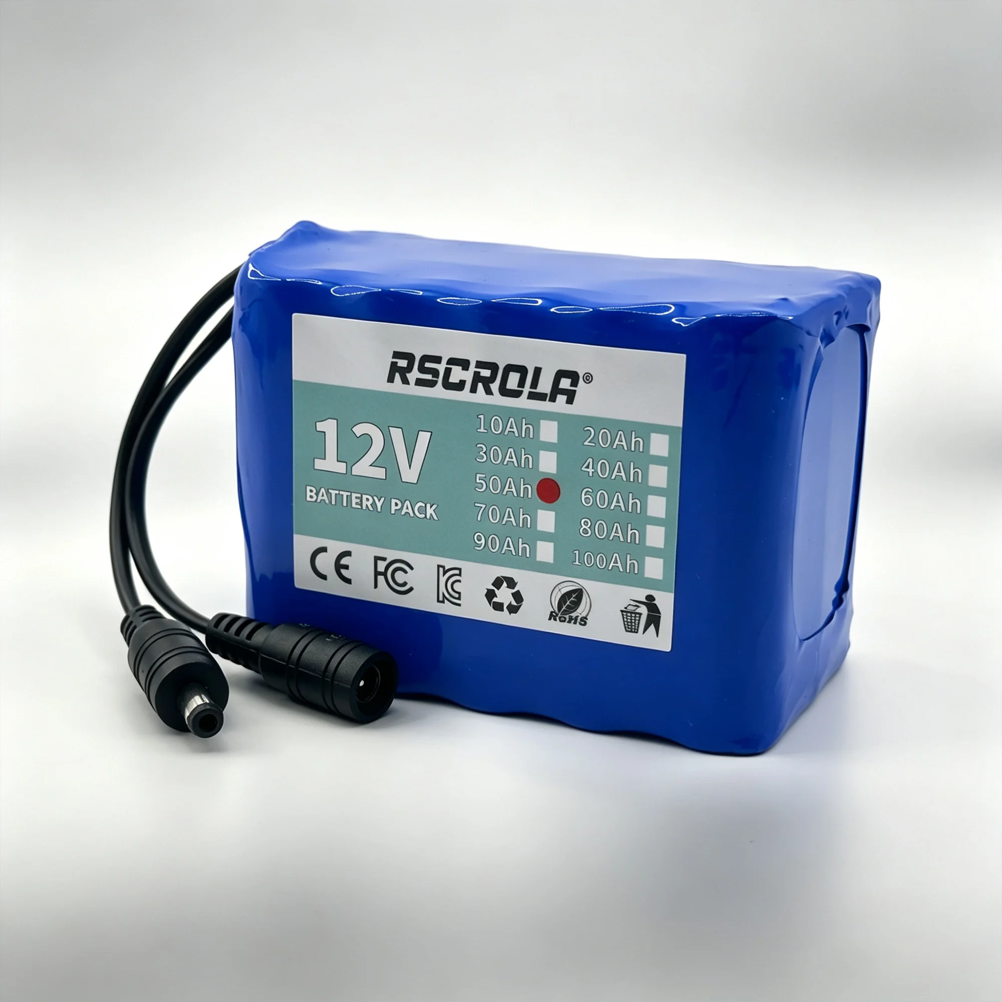 12V 20Ah-50Ah 3S5P 18650 Lithium Ion Battery Pack with BMS + Charger Super Large Capacity Rechargeable DC12.6V