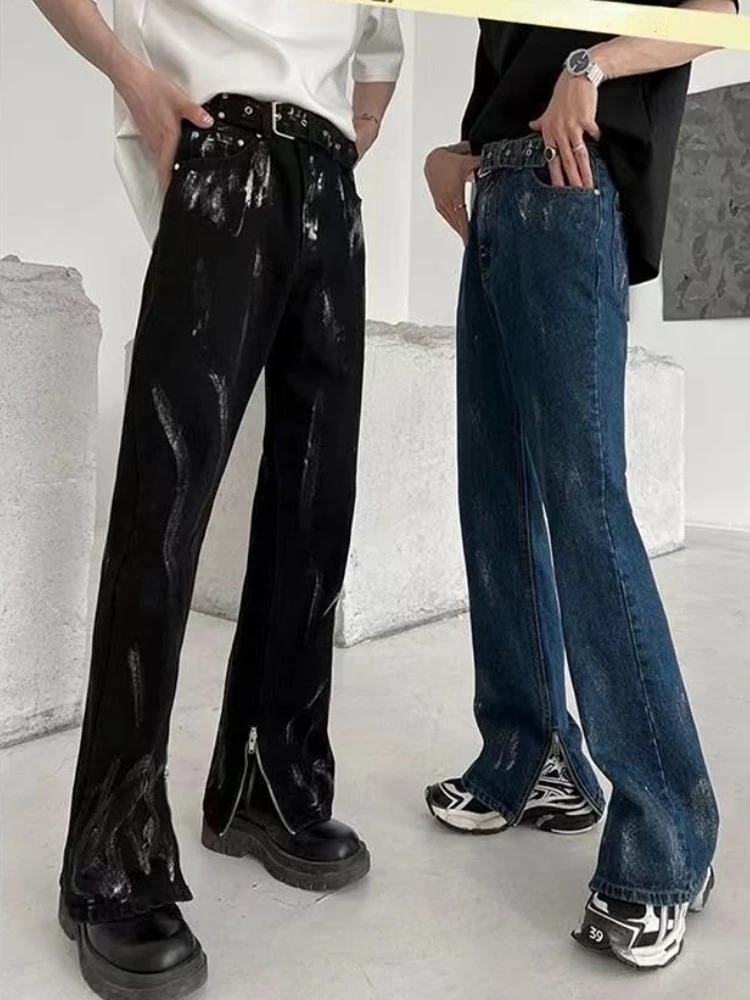 

Джинсы-клеш женские BF на молнии, винтажные унисекс, весенний уличный шик, Harajuku Y2k, молодой американский стиль, хип-хоп, модная крутая атмосфера