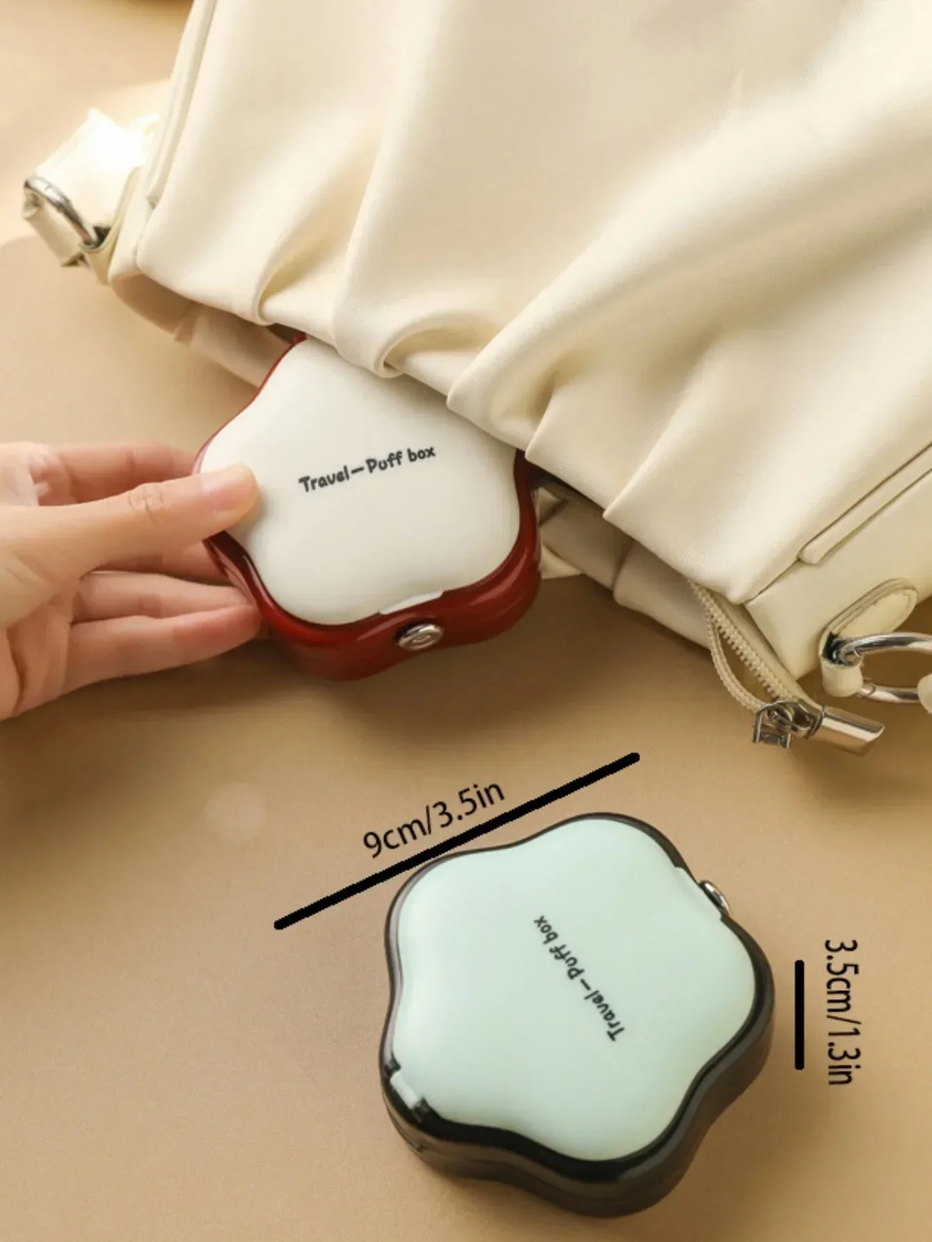 Boîte de rangement de coussin de bouffée de poudre respirante, portable pour les voyages, usage domestique des étudiants, boîte de maquillage anti-poussière en acrylique avec miroir de maquillage