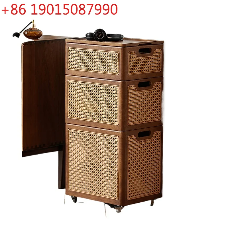 

Medieval rattan woven with lid storage household seasonal storage box clothes toy finishing box