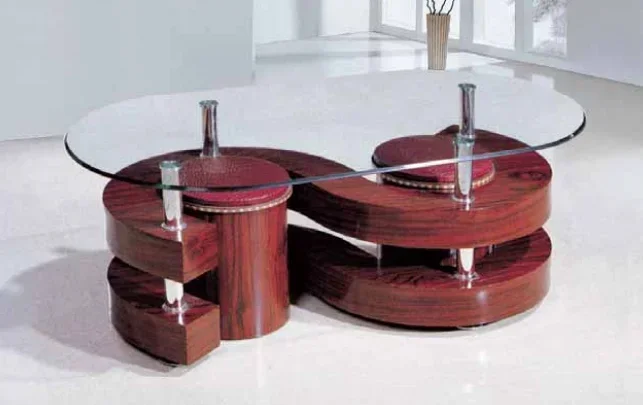 %a coffee table with stools glass top center table design