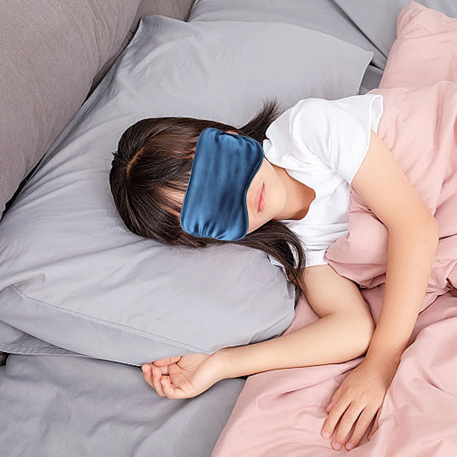 

Silk Sleep Eye Mask Adjustable 3D Ventilated Night Blindfold for Men Women Travel Sleep Eye Patch Eyeshade Mask