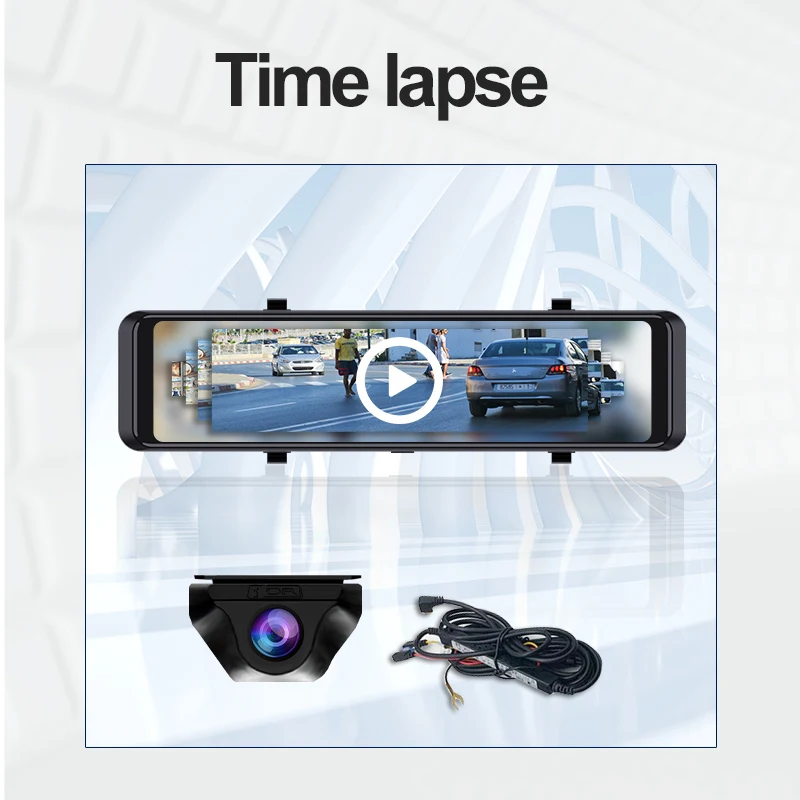 Acceo 4K Dashcam Rearview Mirror Car DVR with Android Auto Wireless Carplay Built-in WiFi Support 1080P Rearview Camera Recorder - view 6