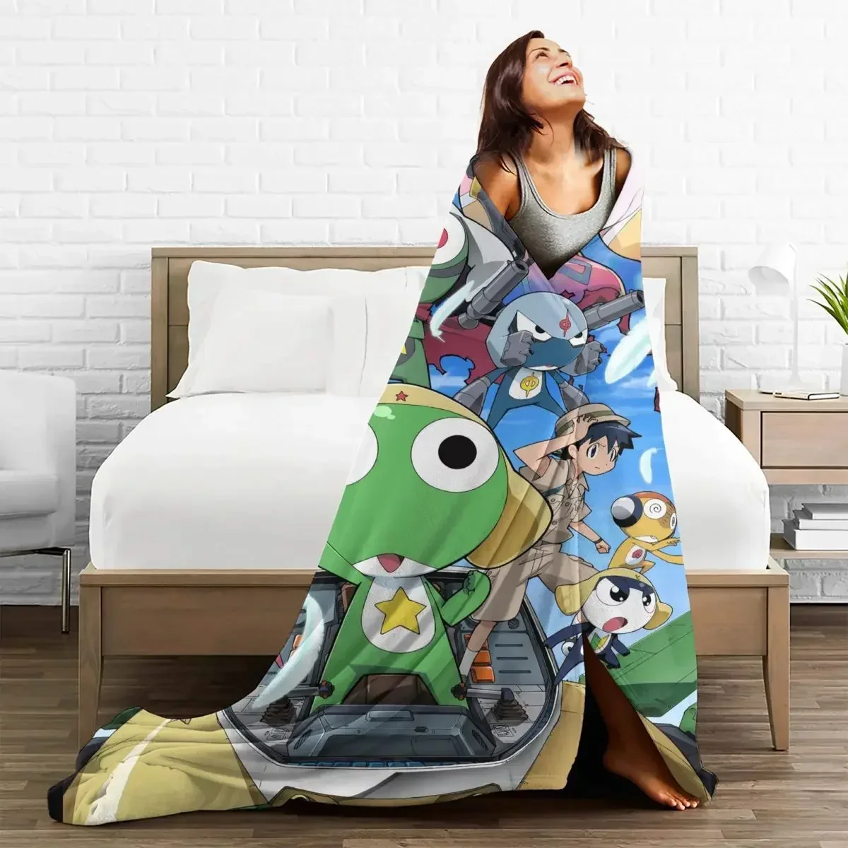 Anime Keroro Plaid coperte per bambini copridivano in pile stampato cartone animato coperte traspiranti per copriletti per auto divano