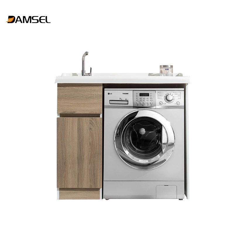 

Customized Solid Surface Bathroom Cabinet Laundry Room Sink Cabinet for Washing Machine