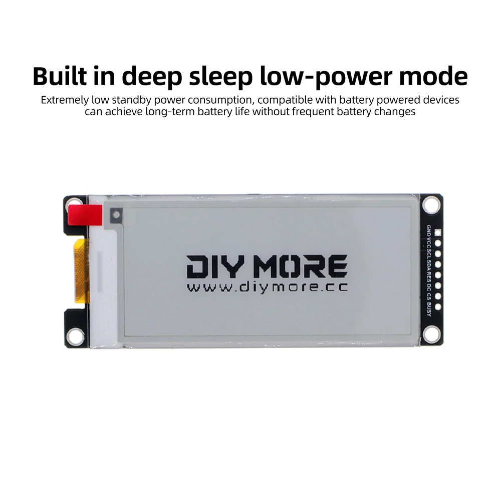 DC 2.2–3.7 V 2.9-inch LCD Module E-Paper Display 128×296 Resolution SPI Communication Interface SSD1680Z Driver Chip