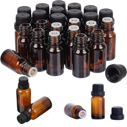 5ml-30ml Amber Glass Essential Oil Bottles Vials W Orifice Reducer Dropper Caps Portable Travel Perfume Aromatherapy Container