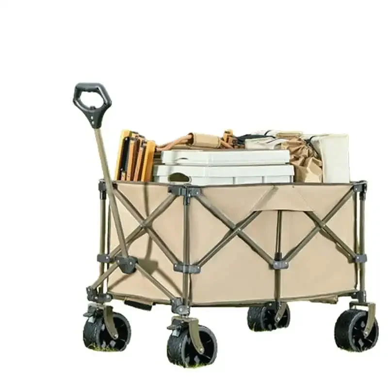 High Quality Stainless Steel  Effortless Gear Transportation Roll Container Mesh Outdoor Camping Booster Trolley